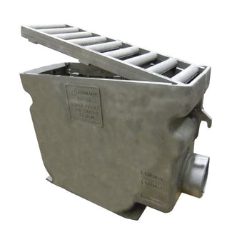 Gietijzeren straatkolk 3060EP0. PVC achteruitlaat 160. lxbxh=750x295x603mm