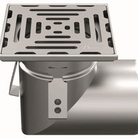 Stainless steel one-piece drain WM150. Mini. Perforated grille. L/15KN. Side discharge 110mm