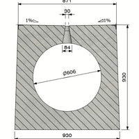 Schlitzzrinne 600 mm. L=4m. D400. Zwischenbrücke aus Beton, Stahlfelge