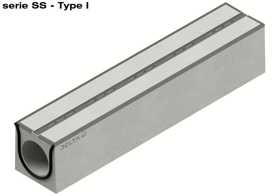 Verholen goot 300mm. L=4m. D400. Tussenbrug staal, omranding staal