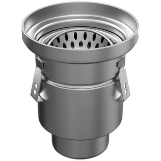 Einteiliger Abfluss aus Edelstahl D300, rund. Mesh-Gitter. L/15KN. Unter dem Abfluss 160 mm