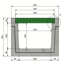 Kabelkanal 4030. C250. Eingelassener Deckel. L=3m