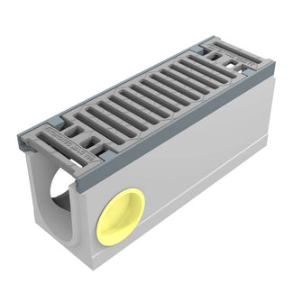 Grate gutter 100mm wide. Maxi 100. L=0.5m. Slotted grille. C250KN