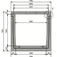 Betonnen kabelgoot Delta-T 6060. Klasse A, 15KN. Inliggend deksel. L=1m