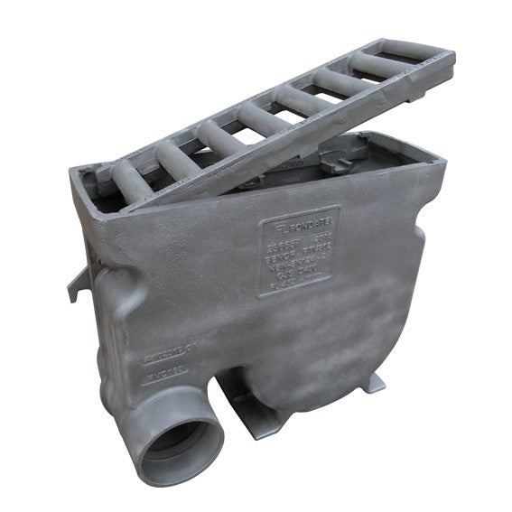 Cast iron street gully 2357LP0. PVC side exhaust 160. lxwxh=665x230x570mm