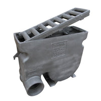 Cast iron street gully 2357LP0. PVC side exhaust 160. lxwxh=665x230x570mm