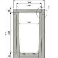 Grate gutter 3060. A15. Inset grille. L=1m. For concrete grid