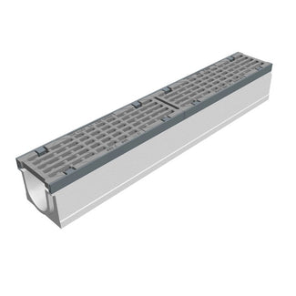 Grate gutter 100mm wide. Maxi 100. L=1m. Long bar grate. F900KN