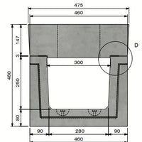 Cable duct 3025. D400. Surface-mounted lid. L=1m