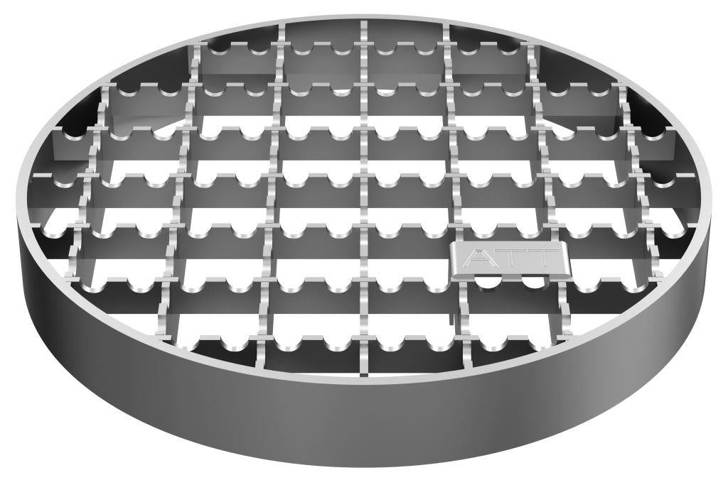 Stainless steel one-piece drain D200, round. Mesh grid. L/15KN. Side discharge 110mm