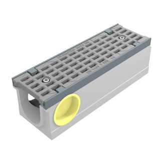 Gitterrinne Maxi F1 100. L=0,5m. Langer Stabrost. H=160mm. Eck- und T-Stück. F900KN