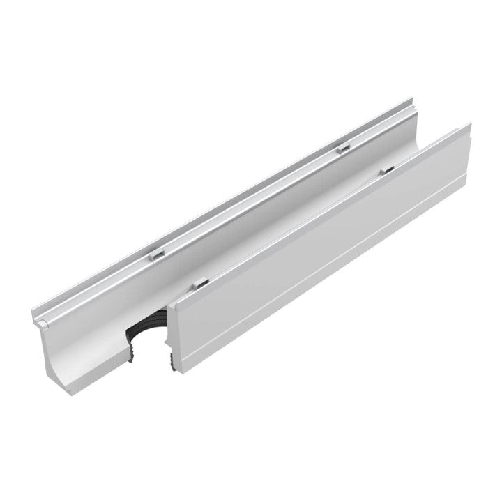 Top 100 Gutter. L=1m. H=160mm, bottom outlet 110mm. C250KN