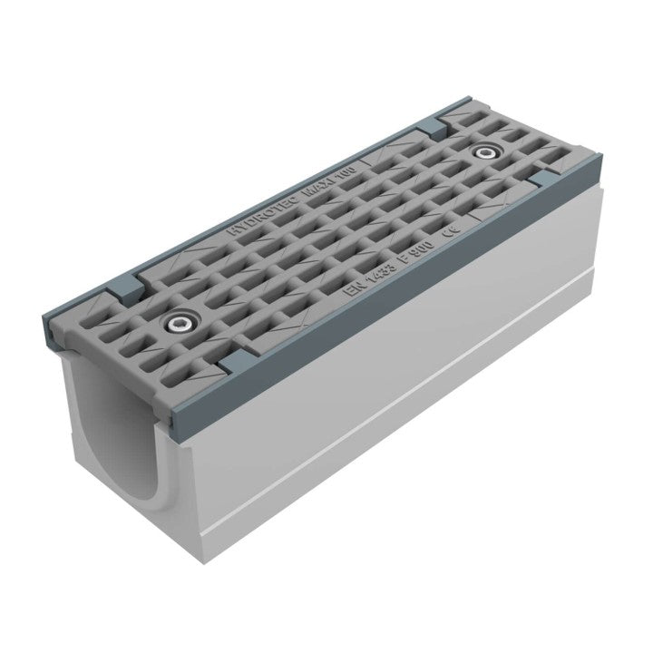 Gitterrinne Maxi F1 100. L=0,5m. Langer Stabrost. H=160mm. F900KN