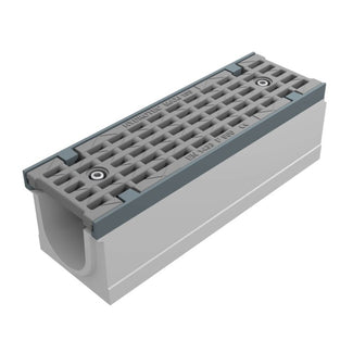 Gitterrinne Maxi F1 100. L=0,5m. Langer Stabrost. H=160mm. F900KN