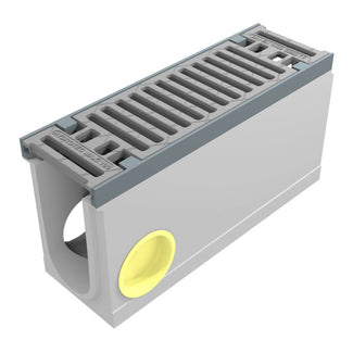 Maxi 100 Gutter. L=0.5m. Slotted grating. H=260mm. Corner and T-piece. C250KN