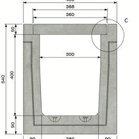 Grate gutter 3040. A15. Inset grille. L=3m. For concrete grid