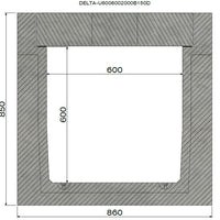 Grate gutter 6060. A15. Internal grille. L=2m. For concrete grid
