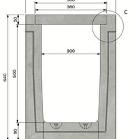 Grate gutter 3050. A15. Inset grille. L=3m. For concrete grid