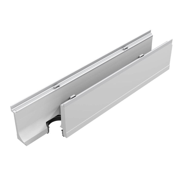 Top 100 Gutter. L=1m. H=210mm, bottom outlet 110mm. C250KN