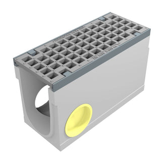 Maxi 150 Gutter. L=0.5m. Mesh grating. H=310mm. Corner and T-piece. E600KN