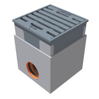 Tile path chamber 300x300mm. 1 piece. D400KN. Right. Drain 110mm