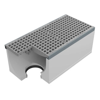 Gitterrinne Maxi Pro 400. L=1m. Mesh-Gitter. Unter dem Abfluss 200 mm. E600KN