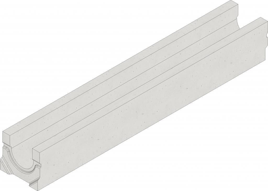 Afvoergoot Faserfix Standard E 100 type 01. Lengte 1m, hoogte 140mm