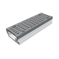 Gitterrinne 100 mm breit. Maxi 100. L=0,5m. Langer Stabrost. D400KN