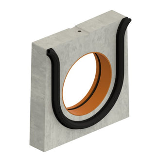 Sluitplaat verholen goot 300mm. Afvoer 300mm. Met afdichtingsrubber