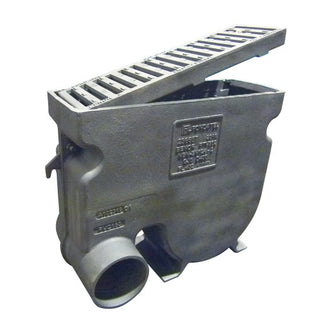 Gietijzeren straatkolk 2357LP1. PVC zijuitlaat 160. lxbxh=665x230x570mm