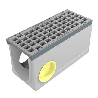 Maxi 150 Gutter. L=0.5m. Mesh grating. H=260mm. Corner and T-piece. E600KN