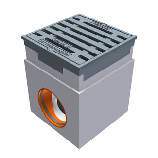 Tile path chamber 300x300mm. 1 piece. B125KN. Right. Drain 110mm