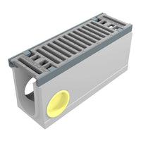 Maxi 100 Gutter. L=0.5m. Slotted grating. H=235mm. Corner and T-piece. C250KN