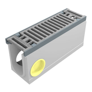 Maxi 100 Gutter. L=0.5m. Slotted grating. H=235mm. Corner and T-piece. C250KN