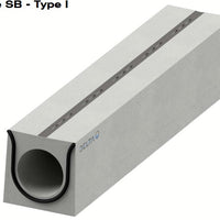 Schlitzzrinne 500 mm. L=4m. F900. Zwischenbrücke aus Stahl, Randbeton