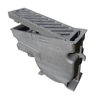 Gietijzeren straatkolk 1940TP7. PVC onderuitlaat 125. lxbxh=555x190x400mm