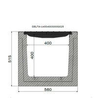 Grate gutter 4040. F900. Inset grille. L=3m. For cast iron grid