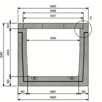 Kabelkanal 5045. A15. Eingelassener Deckel. L=2m