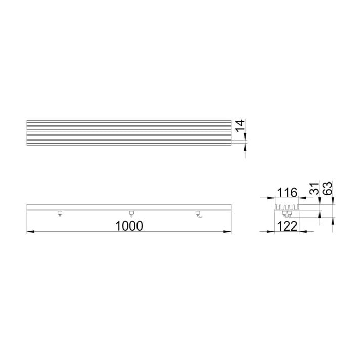 Self-supporting Hydroline drainage channel. L=1m