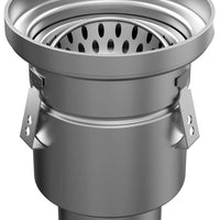 Stainless steel one-piece drain D200, round. Bar grille. M/125KN. Under drain 75mm