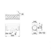 Self-supporting drainage channel Hydroblock 150. L=0.5m. Bottom drainage
