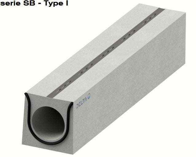 Verholen goot 200/300mm. L=2m. F900. Tussenbrug staal, omranding beton