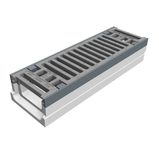 Grate gutter 100mm wide. Maxi 100. L=0.5m. Slotted grille. C250KN