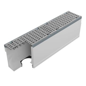Maxi 150 Grate Channel. L=1m. Long-bar grating. H=310mm, bottom outlet 160mm. D400KN