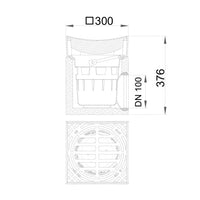 Tile path chamber 300x300mm. 1 piece. B125KN. Holling. Drain 110mm