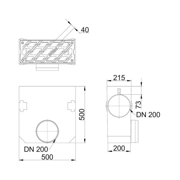 Zelfdragende zandvanger Hydroblock 200. L=0,5m