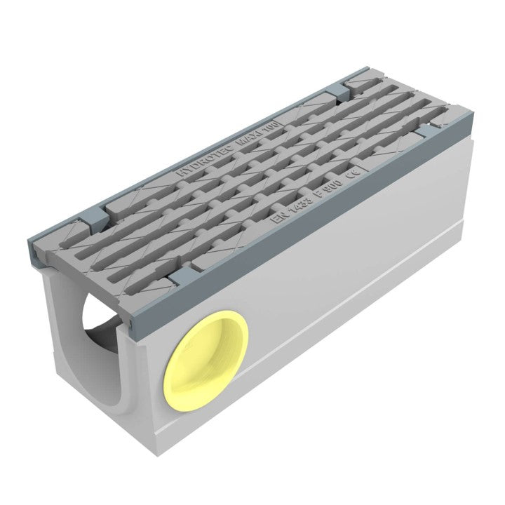 Grate gutter 100mm wide. Maxi 100. L=0.5m. Long bar grating. F900KN