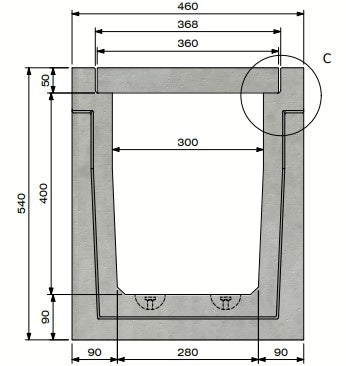 Cable duct 3040. A15. Inset lid. L=3m
