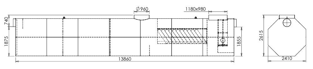 Koaleszenzabscheider 300l/s. Schlammfang 30.000l. D400KN. Stahl