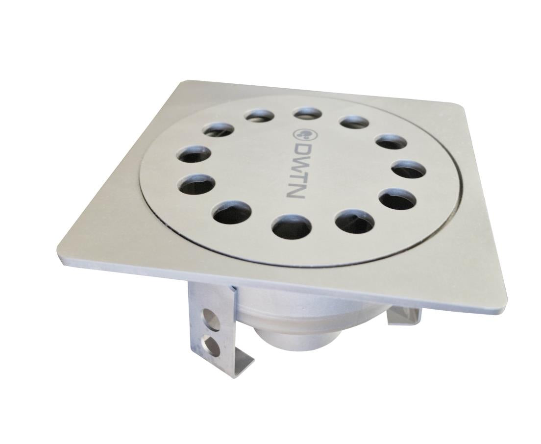 RVS eendelige vloerput WD100. Domestic. B/125KN. Onderafvoer 40mm